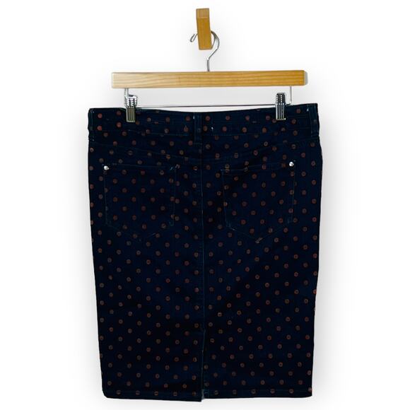 Pilcro Skirt Denim Polka Dot Retro Mod Preppy Blue 29 Indie Sleaze - Picture 4 of 12